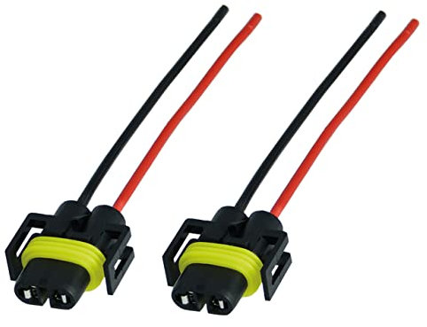 Lot de 2 Prise Phare H8 H11 Prise de Phare Douille Ampoule H8 H11 Connecteur H8 Connecteur H11 femelle Adaptateur H8 H11 pour Lampe Voiture Phares antibrouillard PGJ19-1 PGJ19-2 L&P B555-2-2