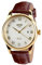Forrader Herren-Armbanduhr, analog, Quarzuhr, Lederband, römische Ziffern, wasserdicht, modisch, Business, Freizeit, Armbanduhren für Herren (Gold/Braun), goldfarben / braun, Armband