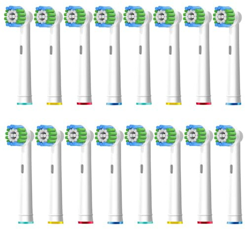 16 Stück Precision Aufsteckbürsten Kompatibel mit Oral B Elektrische Zahnbürsten, Weiß.