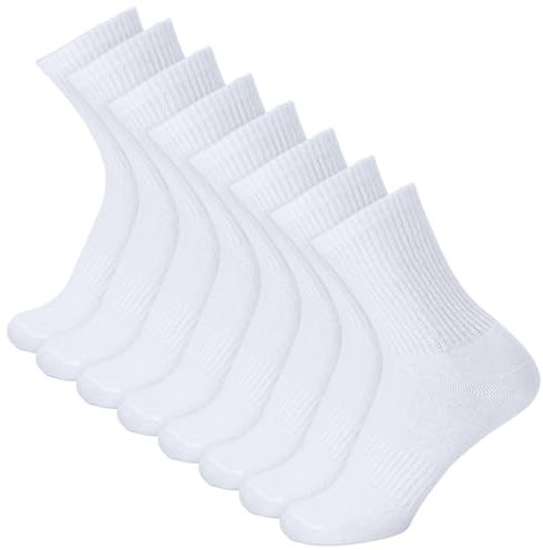 Apricitie 8 Paar Tennissocken Herren Damen,Sportsocken Damen Laufsocken Weiße Socken Damen Herren,39-42,Weiß