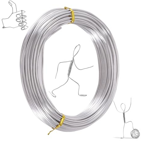 Filo Alluminio 1mm, 40M Metallico per Creazione di Gioielli Fai-Da-Te (1MM(40M)
