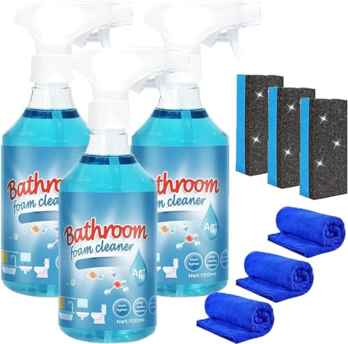 Bolac - Detergente in schiuma per bagno, multifunzione, senza risciacquo, per macchie di olio, bagno, tubi, vetro, squame, macchie d'acqua, 100 ml (3 pezzi)