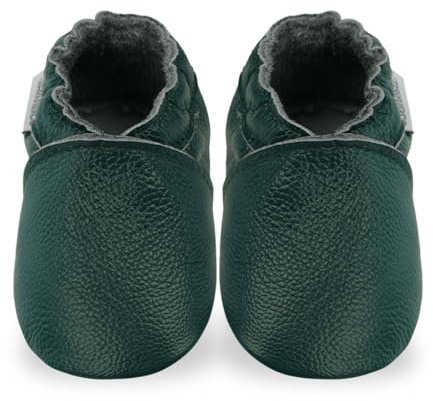 Bemesu Chaussons Bebe Chausson Cuir Bébé Chaussures Premiers Pas Bébé Garçon Fille Chaussures Vert 12 mois-18 Mois