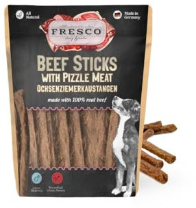 Fresco Ochsenziemer ca. 12 cm | 40 Stück | Ergänzungsfuttermittel für Hunde | Fettarmer getrockneter Kausnack | Für eine abwechslungsreichere Beschäftigung | Als Belohnung