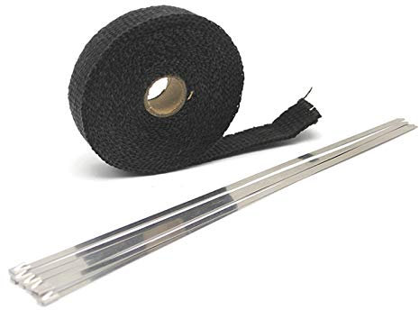 Ruban Isolant Thermique 5m / 10m / 15m 1 rouleau en fibre de verre bouclier de chaleur moto d'échappement en-tête de tuyau thermique protection thermique Protection thermique 6 ties kit Ruban Adhésif