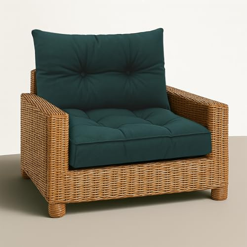 Amazinggirl Polster für Gartenmöbel Sitzpolster 50x50 cm - Lounge Kissen Outdoor Polster Balkon und Gartenmöbel-Kissen Loungekissen Gartenpolster Auflagen für Rattanmöbel Grün