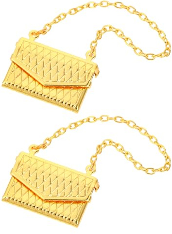 GALPADA 2 Pièces Sac à Main Miniature de la Maison de poupée Sac fourre-Tout Mini-Sacs à Main Accessoires de Miniatures de poupée pour Golden