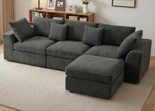Benazcap 106 Modular Cloud Sectional Boneless Sofa with Movable Ottoman