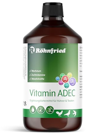 Röhnfried Vitamina ADEC 1000 ml | Concentrato di vitamine | Integratori per l'alimentazione vitaminica di polli, piccioni e pollame