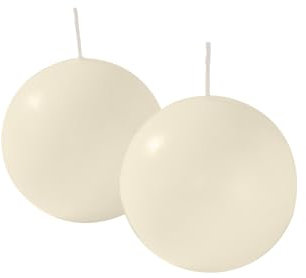 Cereria di Giorgio Risthò Candele Sfera, Cera, Avorio, 8x8x8 cm, 4 unità