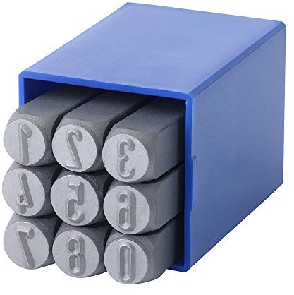 GRAVUREM-SR Standard-rund Schlagzahlen, Schlagstempel, Prägestempel, Einschlagzahlen - Zahlen 0-9 / 5mm