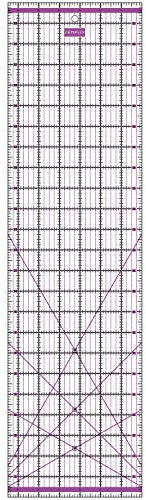 SEMPLIX Patchwork-Lineal Quilt-Lineal, transparent, mit Inch-Skala und Winkelfunktionen, ideal für Patchwork und zum Basteln, 24 x 6,5 inch (lila)