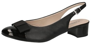 CAPRICE Damen Slingpumps mit Schleife Elegant, Schwarz (Black Comb), 38 EU