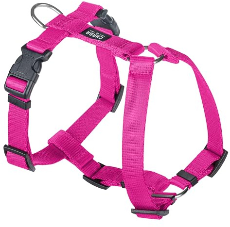 Chaba Guard Hundegeschirr für kleine Hunde mit Kontrolle, Anti-Zug & Würgen, Einstellbar, Bequem und Leicht, Classic Step-in Brustgeschirr, Dog Harness, Größe S, Fuschia