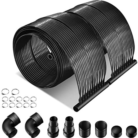 COSTWAY Chauffage Solaire pour Piscines 2 Panneaux Collecteurs Solaires de 600 x 75 cm, Chauffe-Piscine Solaire en Matériau PE Résistant aux Intempéries Absorption de Chaleur