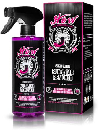 H.O.W SHINE SERIES Bug & Tar Remover｜Powerful Exterior Cleaner Spray｜Safe on Paint｜Car Wash Soap for Grime, Tree Sap, Adhesive Stains, Stickers, and More (16 oz)