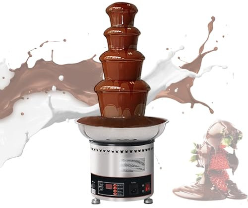 Set De Fondue De Chocolate EléCtrico De 4 Niveles Fuente De Chocolate De Acero Inoxidable Con Recipiente ExtraíBle Para Chocolate Caramelos Mantequilla Y Queso
