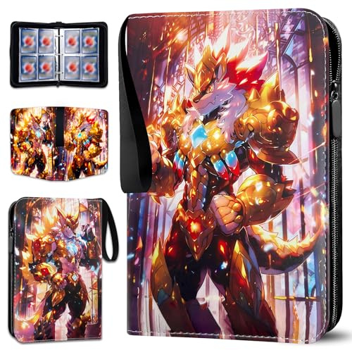 Classeur Carte Avec 400 Pochette Carte, Album Carte Livre - Étanche- Porte Carte à Collectionner 8 Poches 50 Pages, Grande Capacité PU Protège un Cadeau pour les Garçons et les Filles