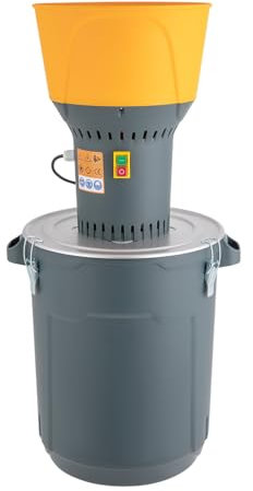 Macinino elettrico per cereali, 1300 W per grani, contenitore da 60 l, 5 setacci (da 2 mm a 8 mm) per mais, grano e spezie. Potente, sicuro e facile da usare