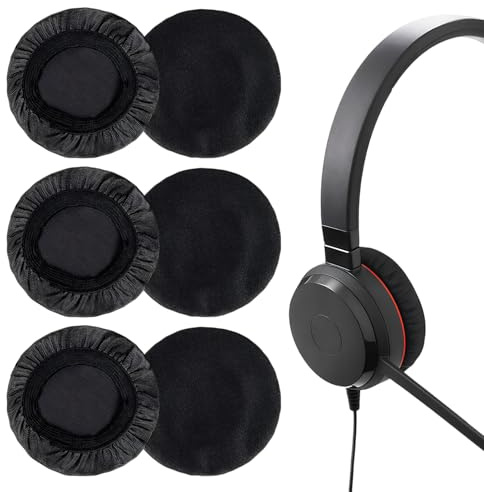 6 Pièces Housses de Casque Extensibles et Lavables, Housses de Rechange Réutilisables pour Casque, Oreillettes et Coussinets, pour Casques de 6 à 8,5 cm