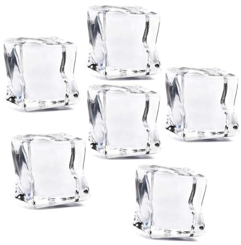 Zerodeko 48 Pièces Faux Glaçons en Plastique Acrylique Transparent Légèrement Irrégulier, Brillant Soleil, Décoration Mariage et Remplisseur de Vase