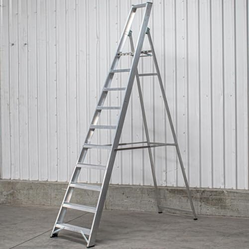 BPS® Industrial Platform Step Ladder/Ladders | 150kg Load Capacity | Aluminium | Heavy Duty | EN131 Pro Certified | 2.59m Platform Height | 10 Steps