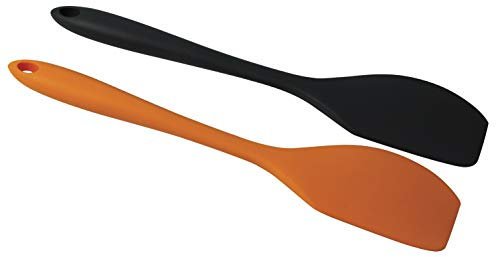 Fackelmann 40368 Spatola in Silicone, 28,5 x 5,7x1,5 cm, Soft Collection, (Colore Nero o Arancione), Colori assortiti, 1 pezzo