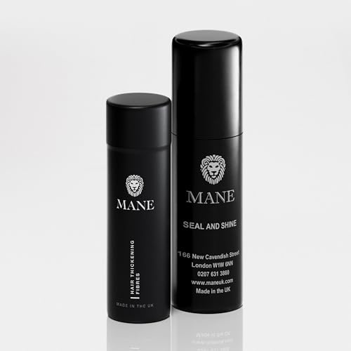 Mane Hair Building Fibers with a Seal and Shine finishing spray (Black)