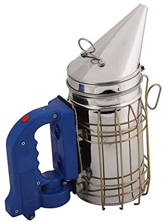 SagaSave Electric Beehive Smoker, Stainless Steel Beekeeping Smoker with Heat Shield Protection, Rechargeable Bee Hive Smoker for Beekeeper (Not Include Battery)