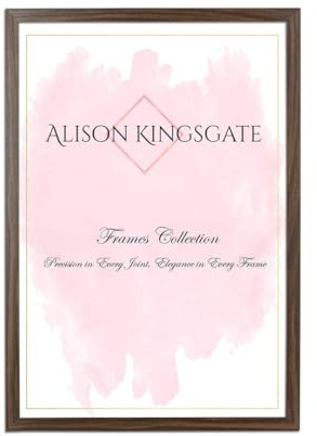 Alison Kingsgate Sleek WALNUT Picture Frame for Photos & Posters - A2 | Engineered Wood, Shatterproof Perspex Front, Ideal for Wall Art Display, Documents, Certificate & Home Décor