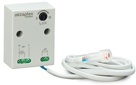 Oktaplex Rosa Mini interrupteur crépusculaire encastré capteur crépusculaire externe IP65 extérieur et intérieur 230V blanc
