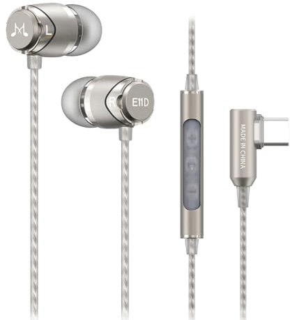 SoundMAGIC E11D Auriculares USB-C, Mic, DAC Hires, HiFi, Plata Oscura