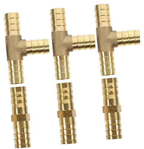 HOMSFOU 1 Satz Rohrverbinder wasserschlauch adapter Quetschfittings aus Messing Koppler Reduzierer crimpen Crimpanschluss Ellbogen-T-Kupplung Fischgrätenmuster Zubehör basteln Kupfer