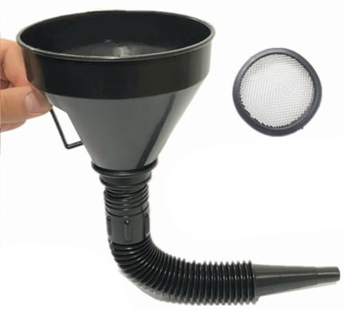 Trichter Mit Schlauch, 1stk Rechtwinkliges Flexibles Kunststoff Trichter Set Mit Sieb, Auto Benzin Kraftstoff Trichter, Einfülltrichter Kfz Für Ölwechsel, Schnelle Filtration