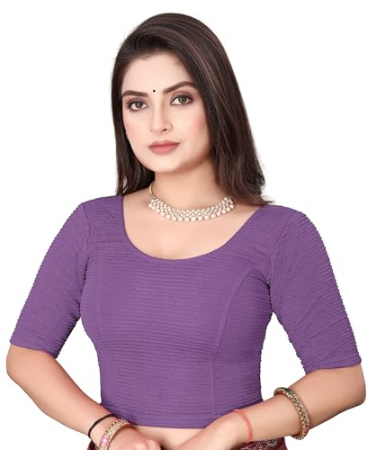 SEEANS Polyester Crush Fabric Readymade Full Stretchable Blouse for Women