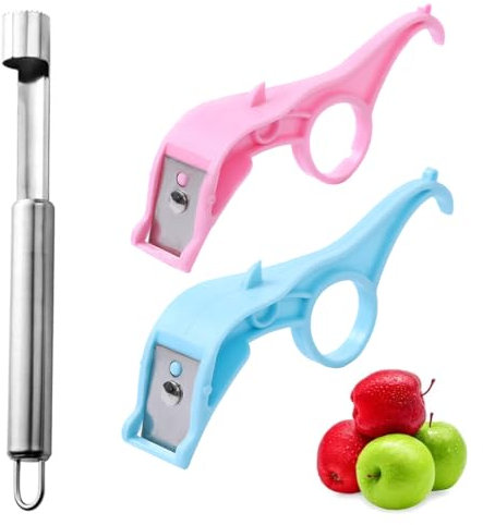 CPJJ Set da 3 Levatorsoli in Acciaio Inox per Frutta, Pelapatate Portatile in Acciaio Inox togli torsolo mela levatorsolo mela leva torsolo alle mele leva torsoli - Utensile Multifunzione da Cucina