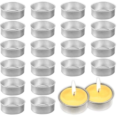 Teelichthalter Metall 20 Stück Teelicht Zinnbecher Metall Kerzenbecher 40mm Teelichthalter Silber Teelichteinsatz Duftkerzenbehälter für Weihnachten Hochzeit Tischdekoration