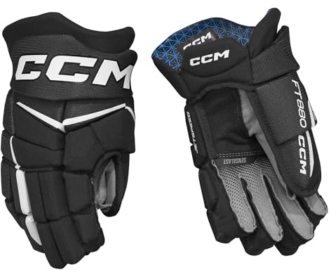 CCM JetSpeed FT880 Junior ishockeyhandskar (svart/vit, 30 cm/12 tum)