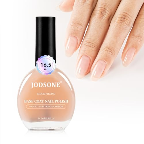JODSONE Clear Nail Polish Ridge Filling Base Coat, Nail Strengthener and Growth, Ridge Filler For Nails, Shea Butter & Vitamin E & Protein Formula, Hydrate Strengthen Nourish Damaged Natural Nails