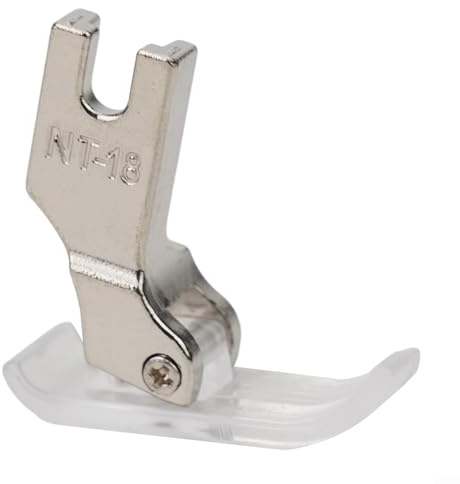 ComfyHarbor Prensatelas para máquina de coser industrial con base transparente, pie plano para costura profesional, fijación de metal y plástico, 3,5 x 3,2 cm