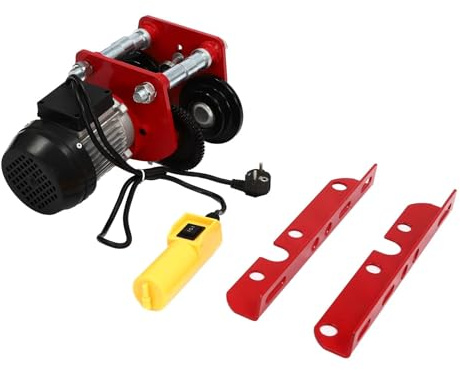 Montacargas eléctrico Polipasto Eléctrico Carro manual con polipasto eléctrico de 2200 libras/1 tonelada de capacidad| Viga de empuje de ruedas dobles | 220V 370W