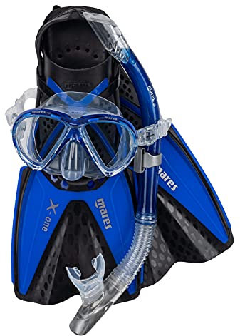 Mares Aquazone Set X-One Marea - Set Composto da Maschera, Boccaglio e Pinne Adulto – Unisex, Blu, S/M