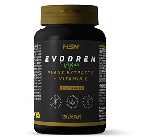 Complejo Extractos Herbales Evodren de HSN | 120 Cápsulas Vegetales Té Verde, Garcinia Cambogia, Cola de Caballo, Diente de León (ALTO contenido en Vitamina C) | No-GMO, Vegano, Sin Gluten