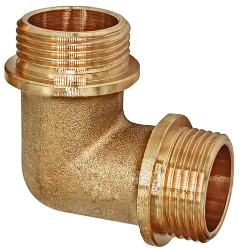 MegaHaustechnik Winkel 90 Grad 3/4 Zoll AG x AG Gewindefitting aus Messing mit Außengewinde-Außendurchmesser 26mm DN20 Rohr,Trinkwasser geeignet