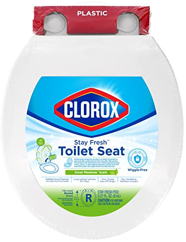Clorox Round Scented Plastic Toilet Seat with Easy-Off Hinges