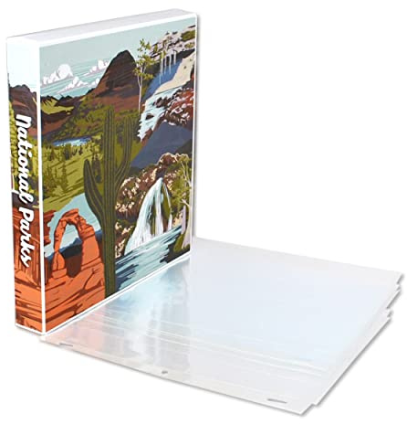 UniKeep National Parks Themed Case to Hold Park Brochures, Maps, and Pamphlets - Metal D-Ring Binder