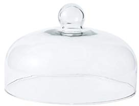 9 Inch Clear Glass Cake Dome, Home Kitchen Food Cover Pastry Display Stand Cheese Pudding Dome Cake Fresh Keeping Cover(Size:8.97inch/22.8cm)