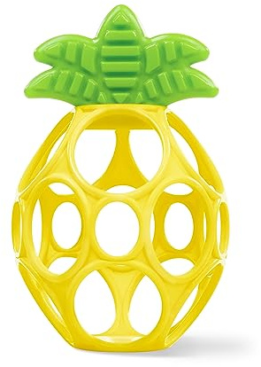 Bright Starts Oball Easy Grasp Ananas Bitring Leksak, Hold My Own Collection, Unisex, Nyfödd och uppåt