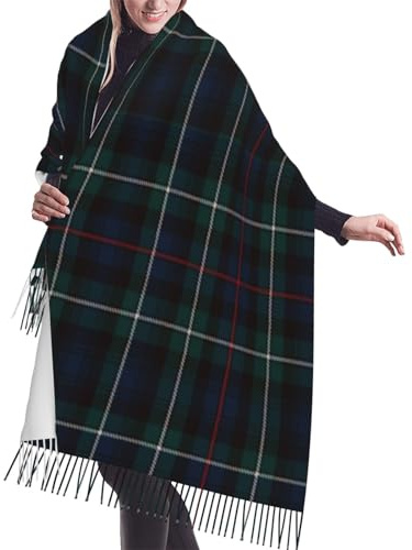 Bufanda,Mackenzie Tartan Plaid Outlander, Bufanda con Flecos Unisex, Chales Grandes, Cálidos Y Suaves con Sensación De Cachemira, 196x68 cm