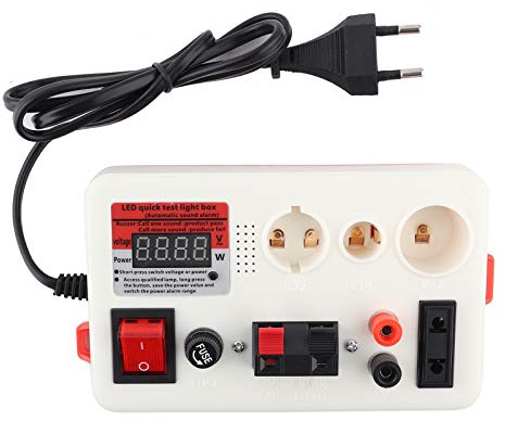 Testeur de Lampe LED, Affichage de la Tension en Damier, Prise UE, Fonction D'alarme pour Lampes Semi-Finies ou Finies avec Interface de Branchement Rapide (#1)